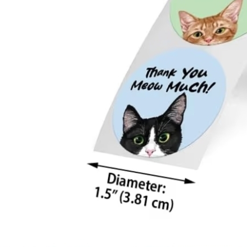 Cat-Themed Thank You Stickers - Picture 6 of 6